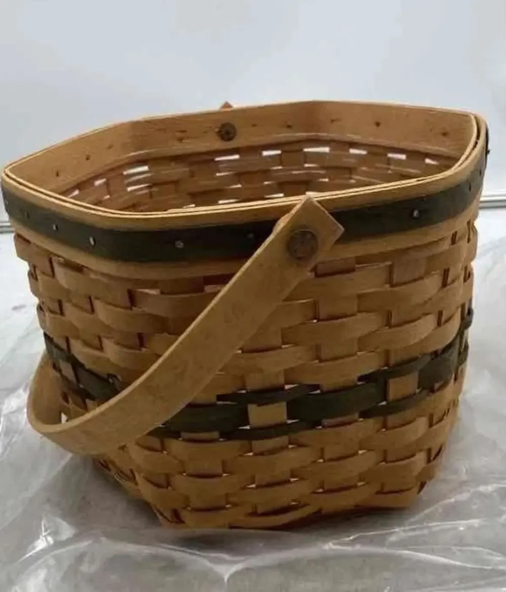 Longaberger Christmas Collection 1997 Snowflake Basket Wood Hexagon Handmade